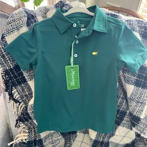 Masters Green Kids Polo with Yellow logo Embroidered Logo
